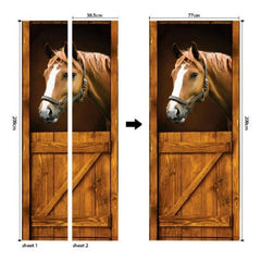 3D Ancient Rustic Barn Door Sticker Decal Self-adhesive Wrap Mural Home Decor 07FC0E-D4 - KOEEK