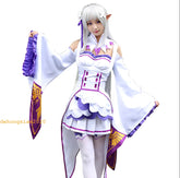 Anime Re:Zero kara Hajimeru Isekai Seikatsu Emilia Cosplay Costume Stocking 07FC0E-D4 - KOEEK