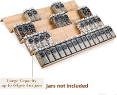 Bamboo Spice Rack Tray - Spice Drawer Organizer for Kitchen Cabinets Storage 07FC0E-D4 - KOEEK