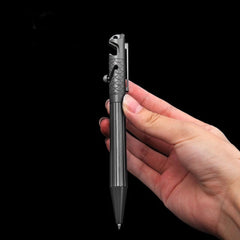 EDC Titanium Pocket Ballpoint Pen Tactical Signature Pen w/ Bottle Opener Tool 07FC0E-D4 - KOEEK