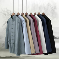 Men's Chinese Tang Coat Kung Fu Tai Chi Jacket Cotton Blends Traditional Uniform 07FC0E-D4 - KOEEK