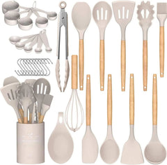 Kitchen Cooking Utensils Set, 33 pcs Non-Stick Silicone Cooking Kitchen Utensils 07FC0E-D4 - KOEEK