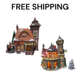 2 Heartland Valley Village Porcelain Lighted Red Lion Inn Department Christmas HEARTLAND - KOEEK