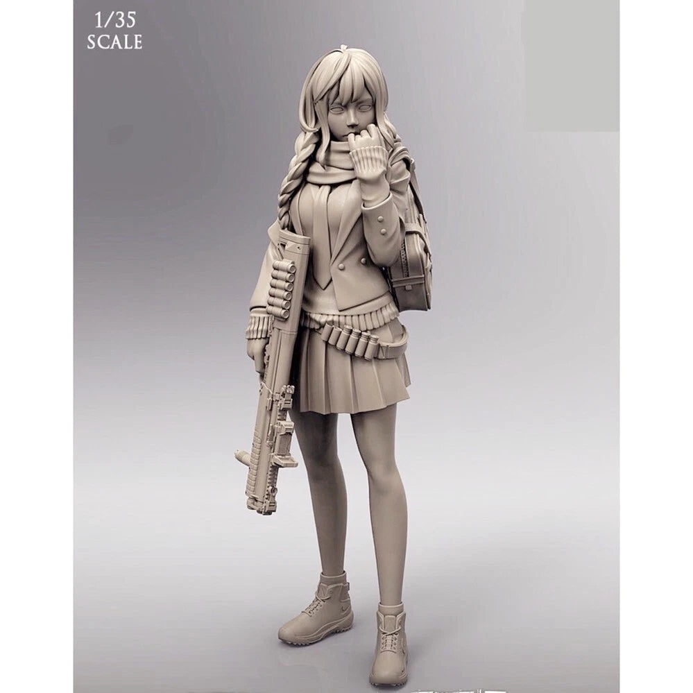 1:35 resin figure model kit Science fiction girl shooter Unassembled Unpainted 07FC0E-D4 - KOEEK