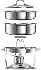 Heated Plate Set for Buffet, Catering Food Warmer, Stainless Steel, 4.5-Quart 07FC0E-D4 - KOEEK