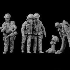 1/35 Resin Model Kit Firefighter Collection 5 Figures Unassembled Unpainted 07FC0E-D4 - KOEEK