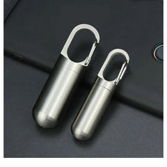 Titanium Keychain Waterproof Box Integrated Medicine Pill Box EDC Survival Boxes 07FC0E-D4 - KOEEK