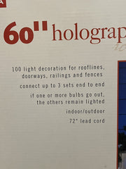 Vtg NWT Noma Christmas Expressions 60" Holographic Holly w/ Berries Lights NOS NOMA - KOEEK