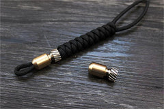 Titanium Brass Torpedo Shape Knife Lanyard Bead Paracord Pendant EDC Charm Decor 07FC0E-D4 - KOEEK