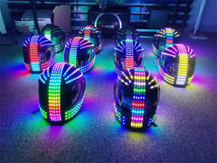 LED Robot Helmet For Luminous Robot Costumes Dance Party Only Helmet Performance 07FC0E-D4 - KOEEK