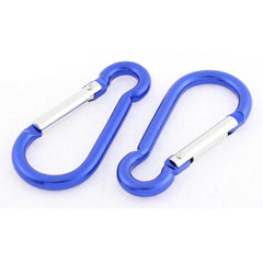 Outdoor Hiking Traveling Metal Carabiner Snap Hook Key Chain Blue 2pcs 07FC0E-D4 - KOEEK