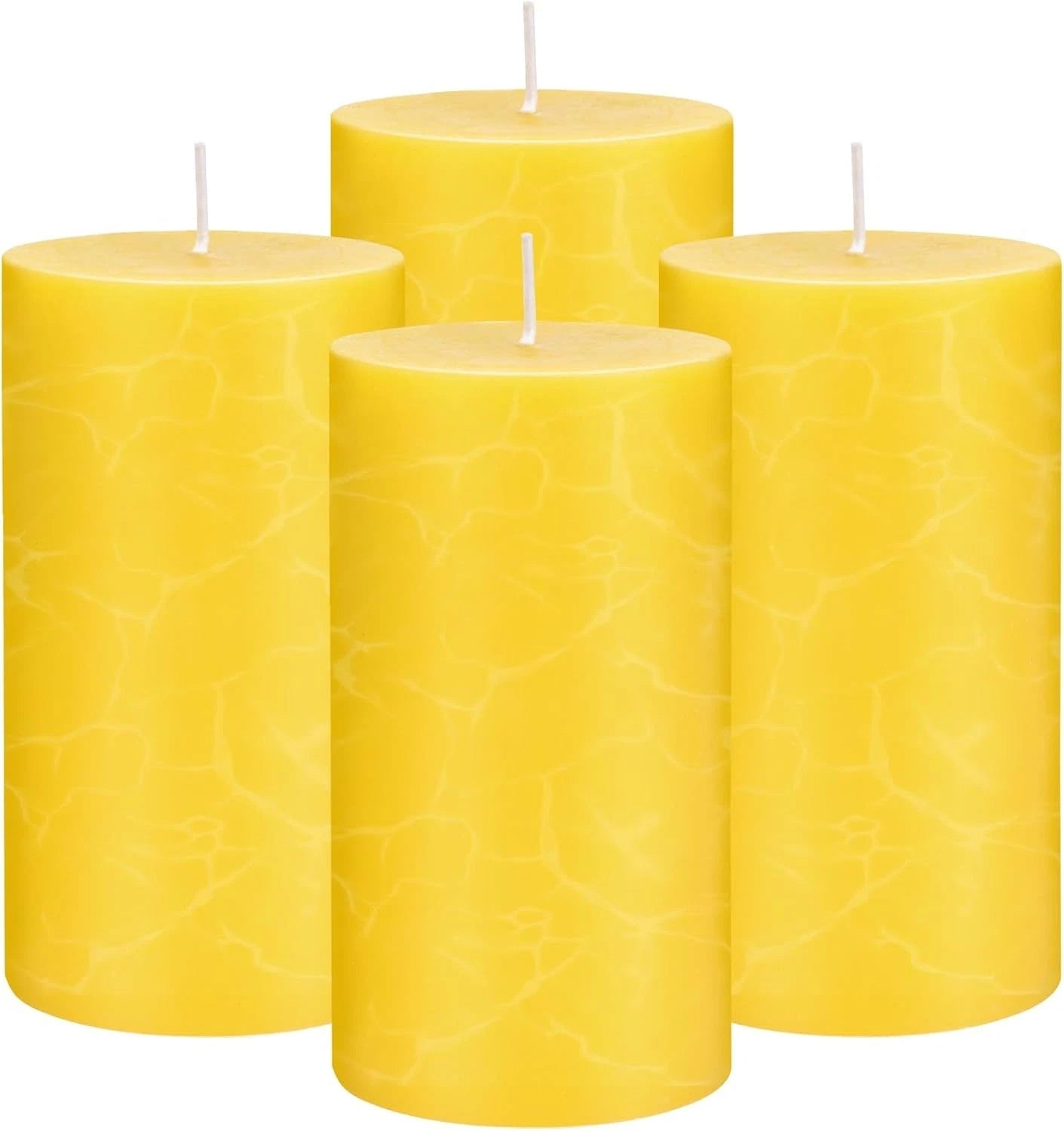 Large Lemongrass Candle, Lemongrass Scented Pillar Candle (2 inches x 4 inches) 07FC0E-D4 - KOEEK