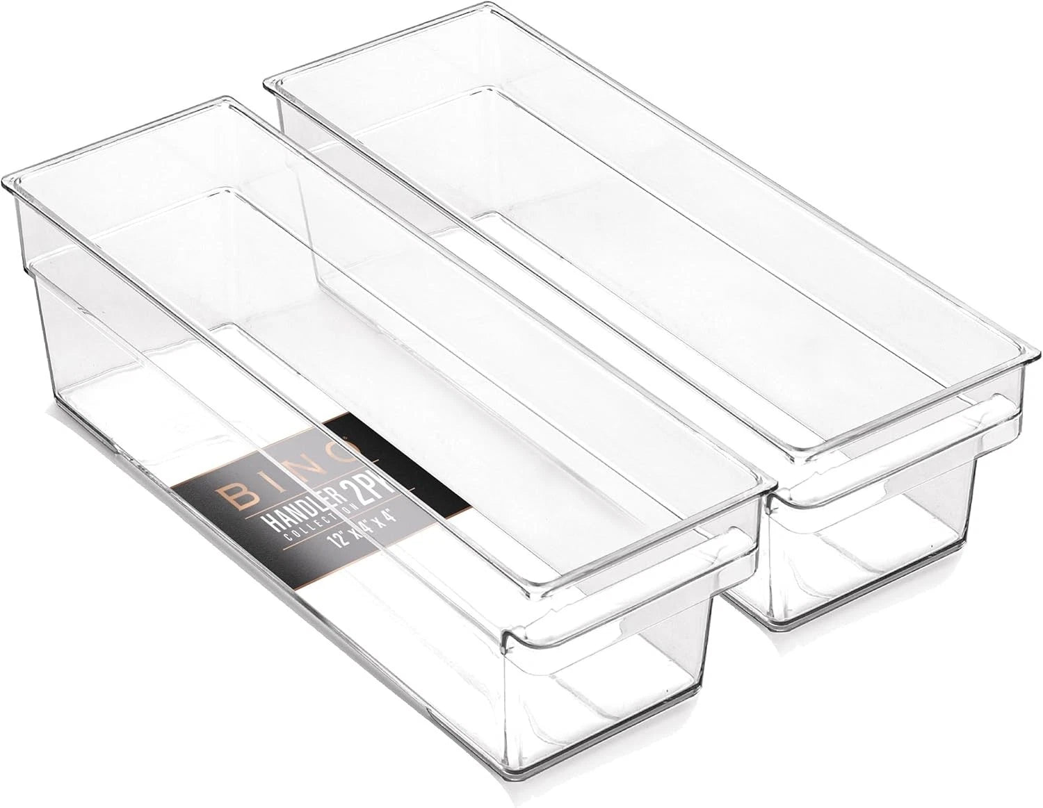 Plastic storage box, small -Shallow transparent container for household storage 07FC0E-D4 - KOEEK