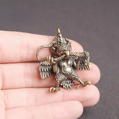 1.62" Brass Tibetan Buddhism Dapeng Bird God Buddha Statue Home Decor Ornament 07FC0E-D4 - KOEEK