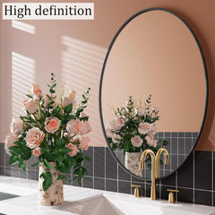 Oval Mirror,20x28 Small Bathroom Mirror,Bathroom Mirror,BlackMirror for Bathroom 07FC0E-D4 - KOEEK
