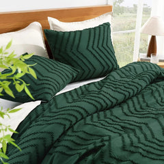 Down comforter set, deep emerald green, 3-piece set 07FC0E-D4 - KOEEK