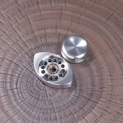 Haptic Toy Finger Fidget Spinner Pocket EDC Stainless Steel for Adults w PEI Cap 07FC0E-D4 - KOEEK