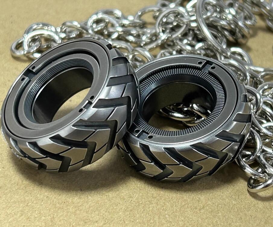 EDC Sliders Fidget Spinner Rings Toys Stress Relief Magnetic Metal Rough Ratchet 07FC0E-D4 - KOEEK