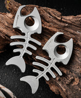 Titanium Alloy Fishbone Shape Bottle Opener Keychain Necklace Pendant EDC Gift 07FC0E-D4 - KOEEK