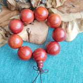 30mm Natural Red Rosewood Buddhist Prayer Beads Blessing Bracelet Accessory Gift 07FC0E-D4 - KOEEK