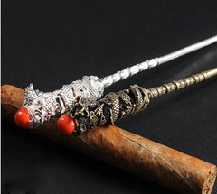 Copper Brass Dragon Cigar Needle Cigar Draw Enhancer Tool Women Hairpin Gift 07FC0E-D4 - KOEEK