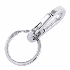 Metal Buckle Mini Portable Clip Fastener Key Chain Ring Silver Tone 07FC0E-D4 - KOEEK
