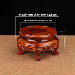 12.5cm Rosewood Stand Display Incense Burner Circular Base Potted Plant Base 07FC0E-D4 - KOEEK