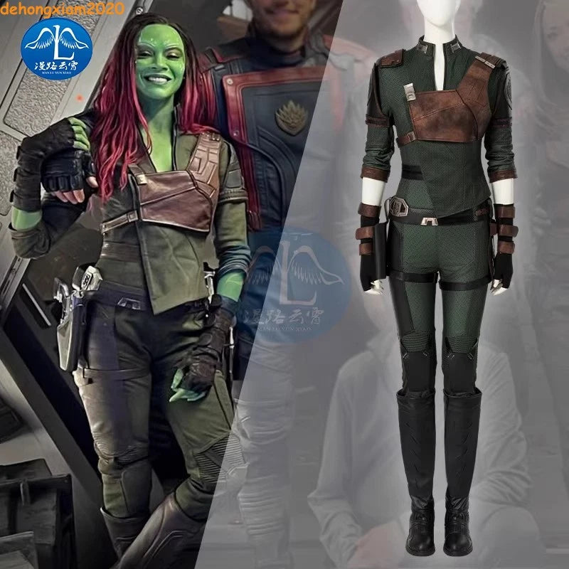 Guardians of the Galaxy Vol.3 Gamora Cosplay Costume Vest Bodysuit Shoes Outfits 07FC0E-D4 - KOEEK