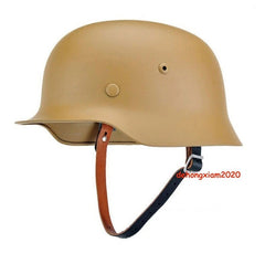 Military German WW2 M35 Steel Helmet Army Field Helmet Motorcycle Hat Tan Color 07FC0E-D4 - KOEEK