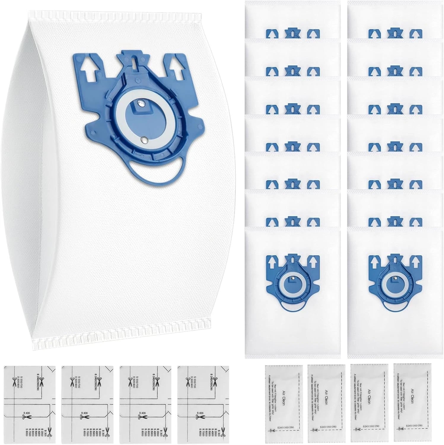 14 Pack 3D Airclean GN Vacuum Bags Compatible with Miele Classic C1, Complete 07FC0E-D4 - KOEEK