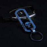 Outdoor CNC Titanium TC4 Skull Key Carabiner w/ Key Ring Fast Hanging EDC Tool 07FC0E-D4 - KOEEK