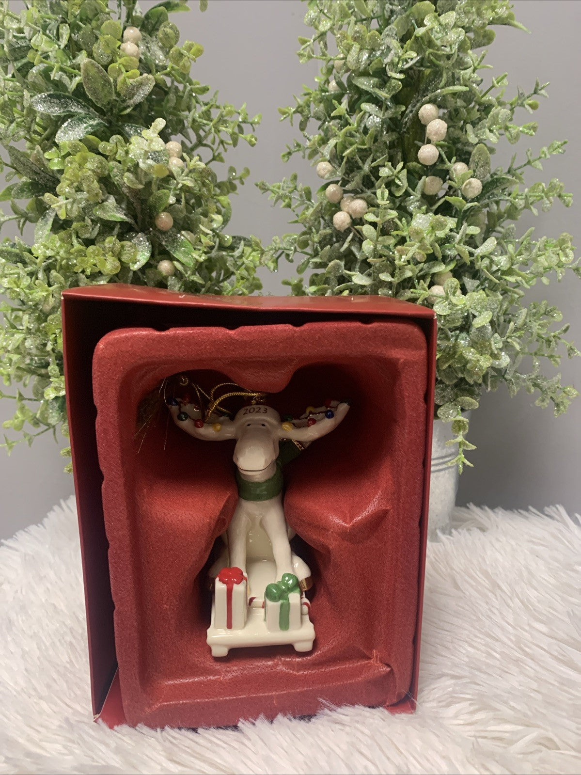 2023 Lenox Marcel the Moose Ornament Annual Christmas Porcelain LENOX - KOEEK