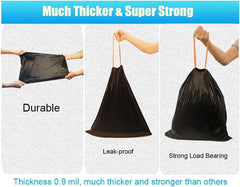 10-gallon drawstring trash bags, trash bags, trash can liners, 0.9 mil, 90-count 07FC0E-D4 - KOEEK