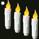 .White Short Taper Candles Battery Operated Flickering Small Flameless Taper 07FC0E-D4 - KOEEK