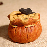 2.55"Chinese Yixing Zisha Pottery Clay Handmade Gongfu Tea Pet Moneybag Mouse 07FC0E-D4 - KOEEK