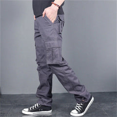 Cargo Pants Multi Pocket Men's Loose Straight Casual Pants Outdoor Pure Cotton 07FC0E-D4 - KOEEK