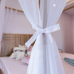 Sheer Canopy Bed Curtains for King, Queen, Full and Twin Bed, 4 Corner Bed 07FC0E-D4 - KOEEK