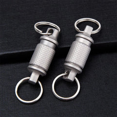 Titanium Alloy Insert Buckle Gimbal Ring Portable Double Keychain PendantEDC EDC - KOEEK