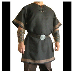 Men Medieval Viking Tunic Top Shirt Blouse Pirate Knight Cos Fancy Costume 07FC0E-D4 - KOEEK