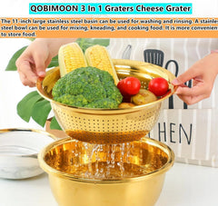 3 pieces/set Strainer Set Stainless Steel Vegetable Slicer Fruit Potato 07FC0E-D4 - KOEEK