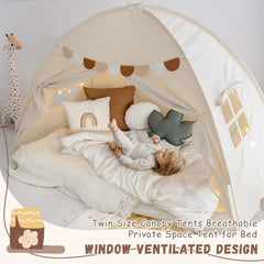 Twin Size Bed Canopy Bed Tents Dream Tent on Bed Privacy Space Blackout Sleeping 07FC0E-D4 - KOEEK