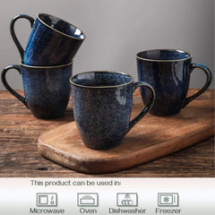Coffee Mug Set, 12 oz, Set of 6, (Blue) 07FC0E-D4 - KOEEK