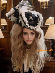 Pirates of the Caribbean Gothic Retro Lace Headgear Cosplay Adjustable Hat Prop 07FC0E-D4 - KOEEK
