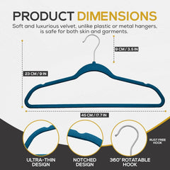 High-end velvet clothes hangers, pack of 50, ultra-thin non-slip adult felt 07FC0E-D4 - KOEEK