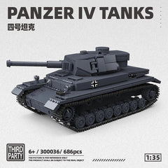 1:35 German Panzer IV Tank WWII Military Vehicle Building Blocks Toy With BOX 07FC0E-D4 - KOEEK