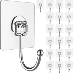 Large Adhesive Hooks for Hanging Heavy-Duty 44Ib(Max) 20 Packs, Wall Hangers 07FC0E-D4 - KOEEK