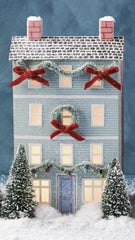 Anthropologie George & Viv Light-Up Holiday Village Townhouse Mint House Green ANTHROPOLOGIE - KOEEK