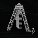 EDC Titanium Alloy Comb Hair Cutting Outdoor Activity Portable Standbys Tools 07FC0E-D4 - KOEEK