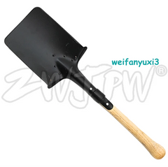 Replica WWII WW2 German Flat Shovel & Leather Holder Case Carrier Set Prop 07FC0E-D4 - KOEEK