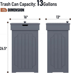 household trash can cabinet, 13-gallon kitchen trash can 07FC0E-D4 - KOEEK